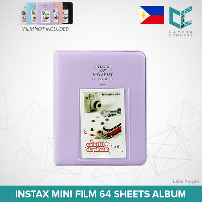 Photo Album Pieces of Moment/Memories 64 Pockets Slots Plain Color for Fujifilm Instax Mini Film
