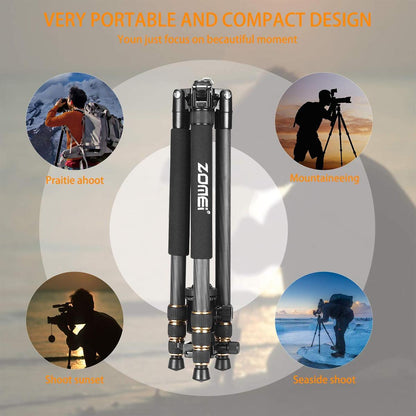 Zomei Z668 Professional Tripod Monopod Ball Head with Travel Bag Compact Lightweight for DSLR Canon Nikon Sony Olympus