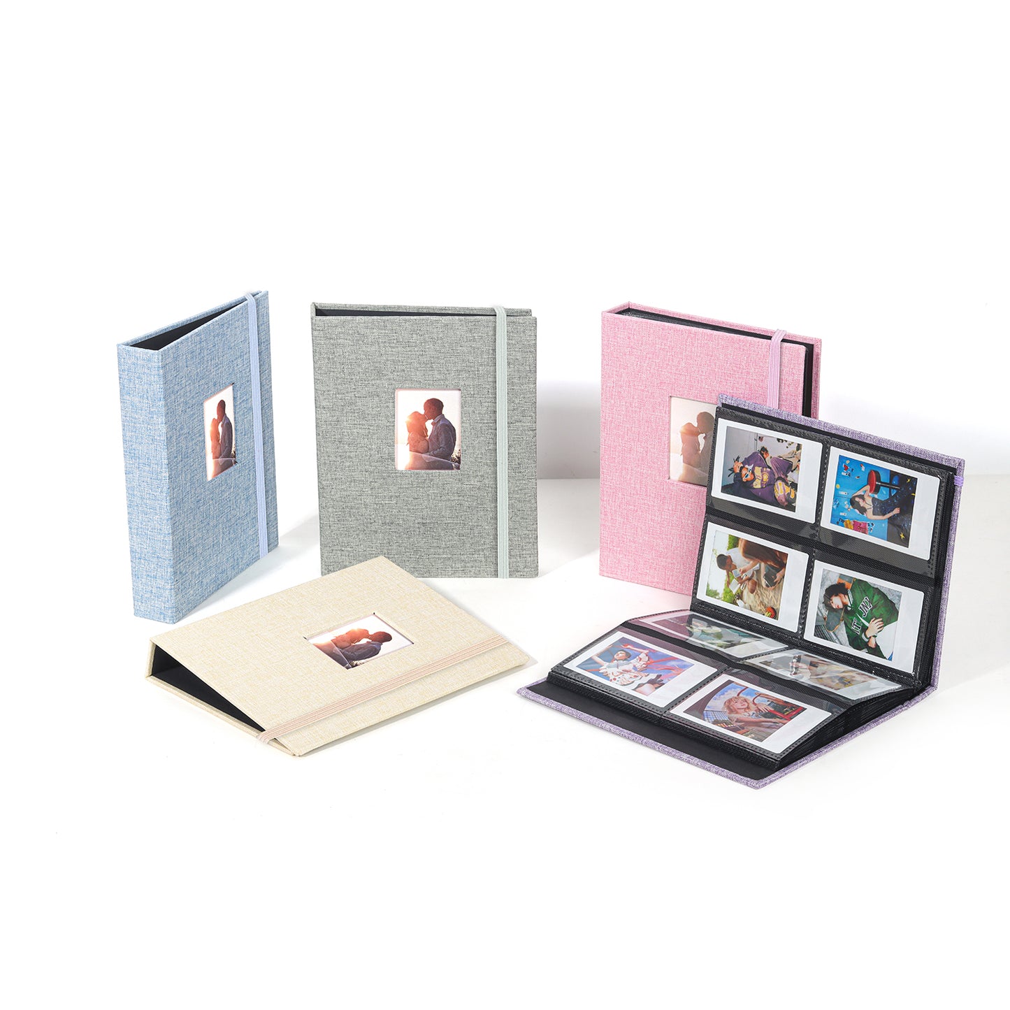 Photo Album 208 Sheets Pockets Slots Plain Cotton Linen for Fujifilm Instax Instant Mini Films