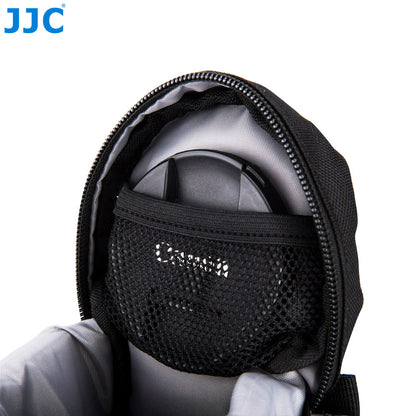 JJC Lens Pouch – Compact Padded Camera Lens Case with Belt Loop, Secure Velcro Flap & Zipper Top