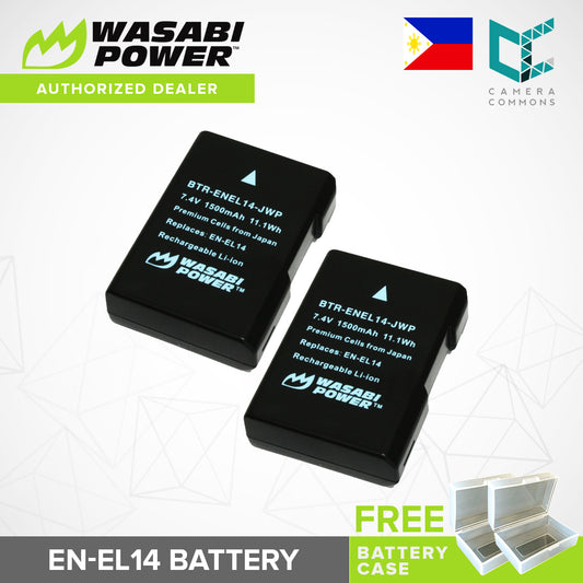 Wasabi Power Nikon EN-EL14 ENEL14 Battery 2pcs Camera Commons PH