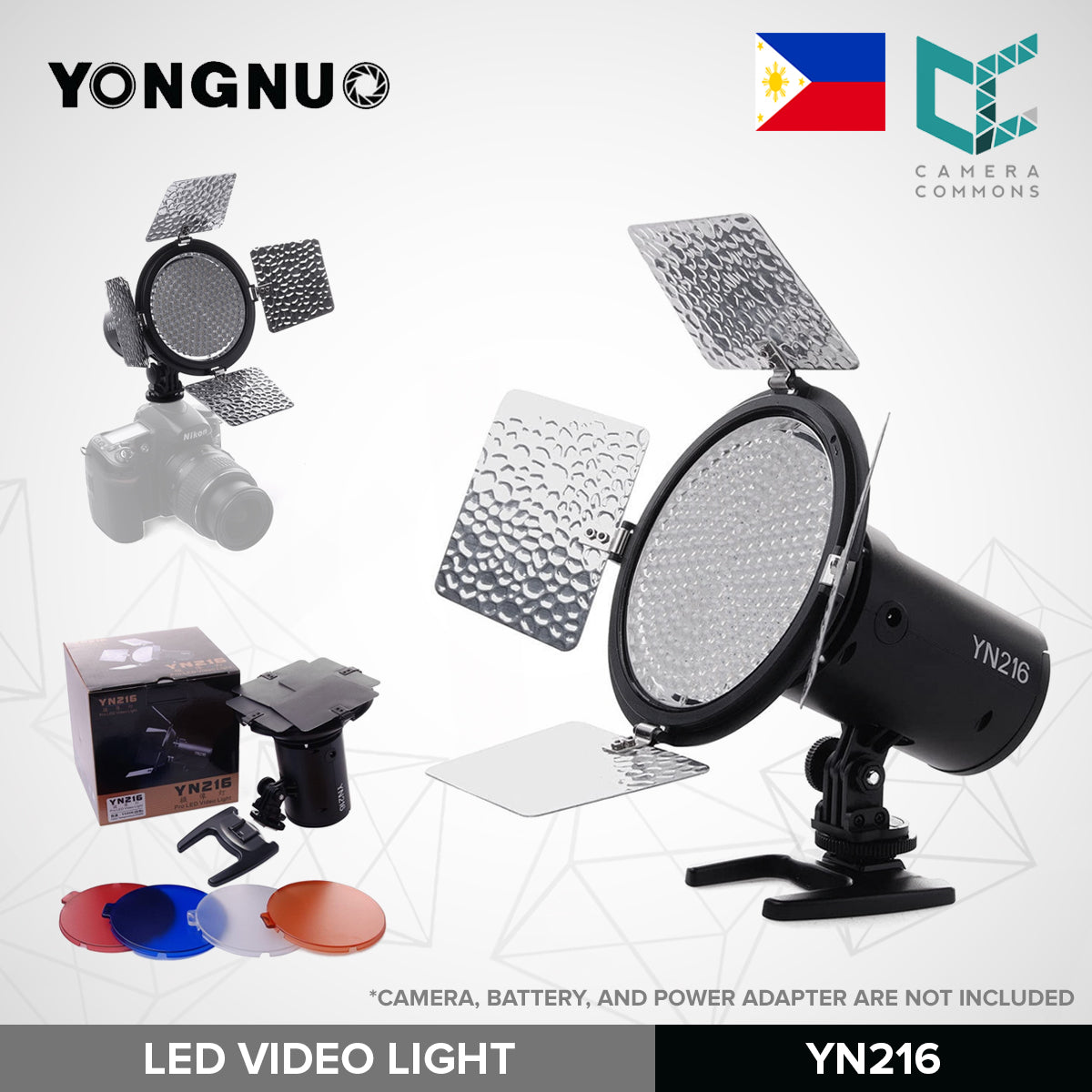 Yongnuo YN216 3200-5500k Bi-Color Pro LED On-Camera Video Light for Studio Photography Videography