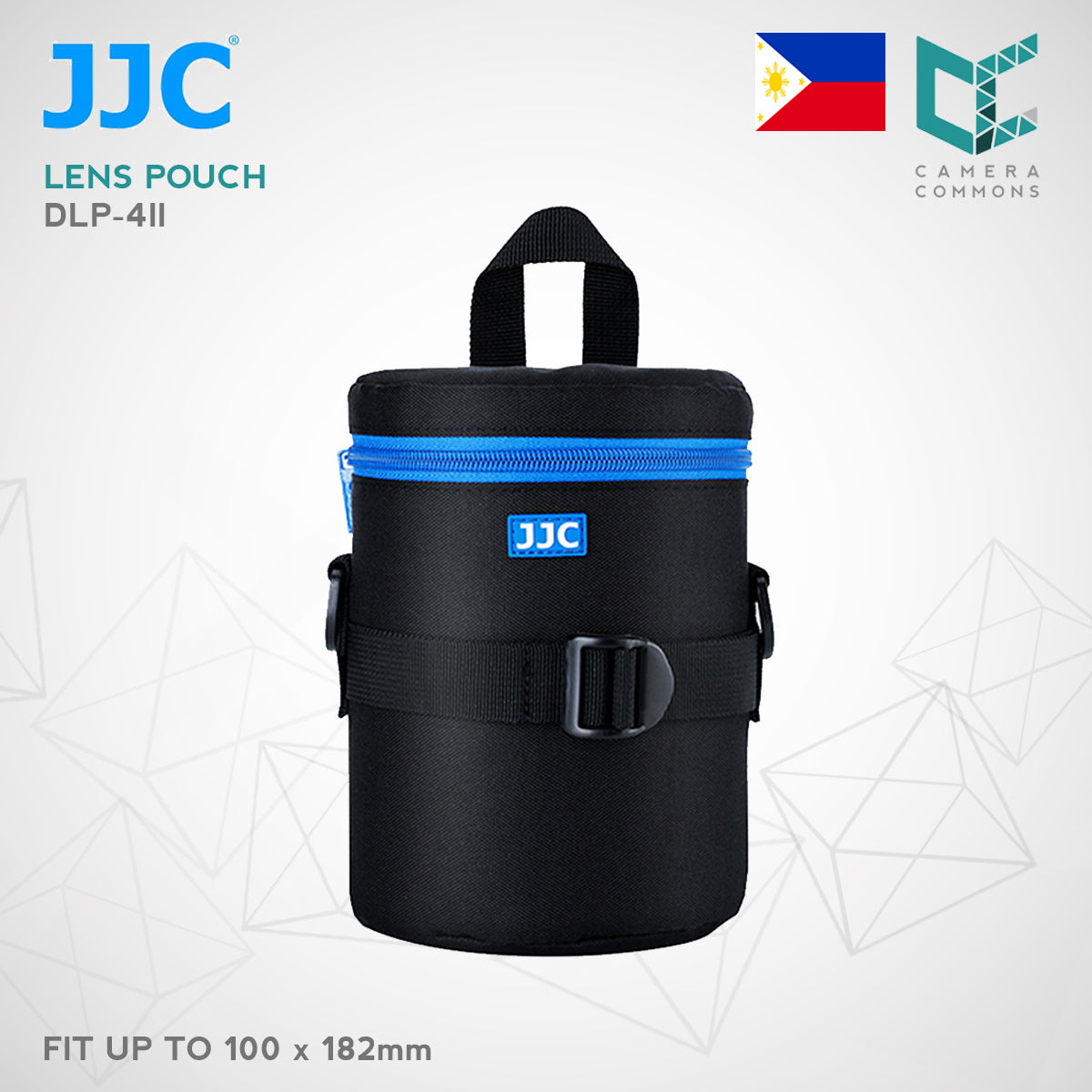 JJC DLP-1II Water Resistant Deluxe Lens Pouch with Shoulder Strap for Canon, Nikon, Sony, Fujifilm, Samsung, Tamron, Leica lenses (DLP-1II, DLP-2II, DLP-3II, DLP-4II, DLP-5II, DLP-6II, DLP-7II)
