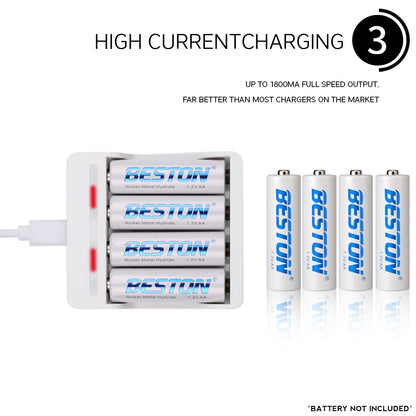 Beston C9009 4-Bay Battery Charger for AA / AAA Rechargeable Battery