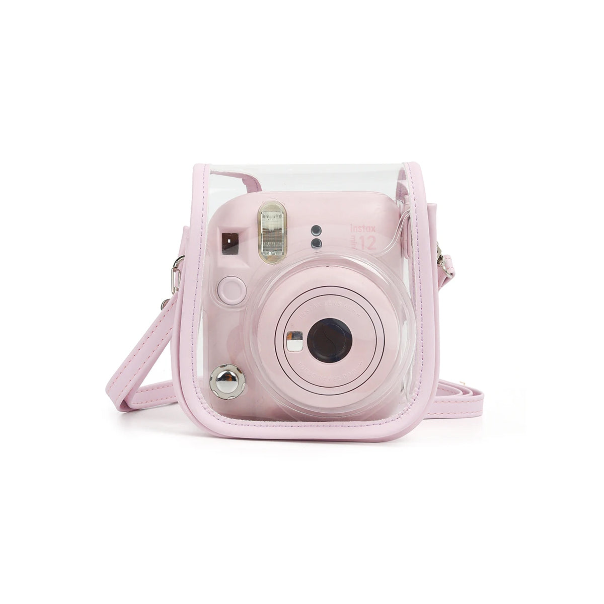 Clear Jelly Case Water Resistant Transparent Protective Cover Sling Bag for Fujifilm Instax Mini 12 Instant Camera