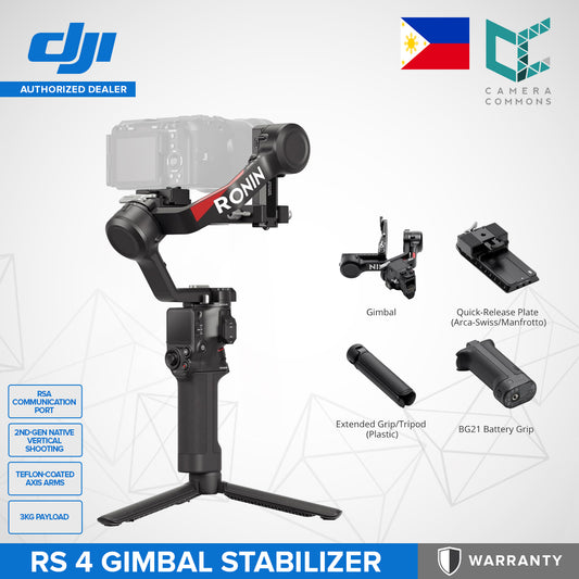 DJI RS 4 Gimbal Stabilizer Standard Combo OLED Touchscreen Lightweight Vertical Format Teflon-Coated Axes
