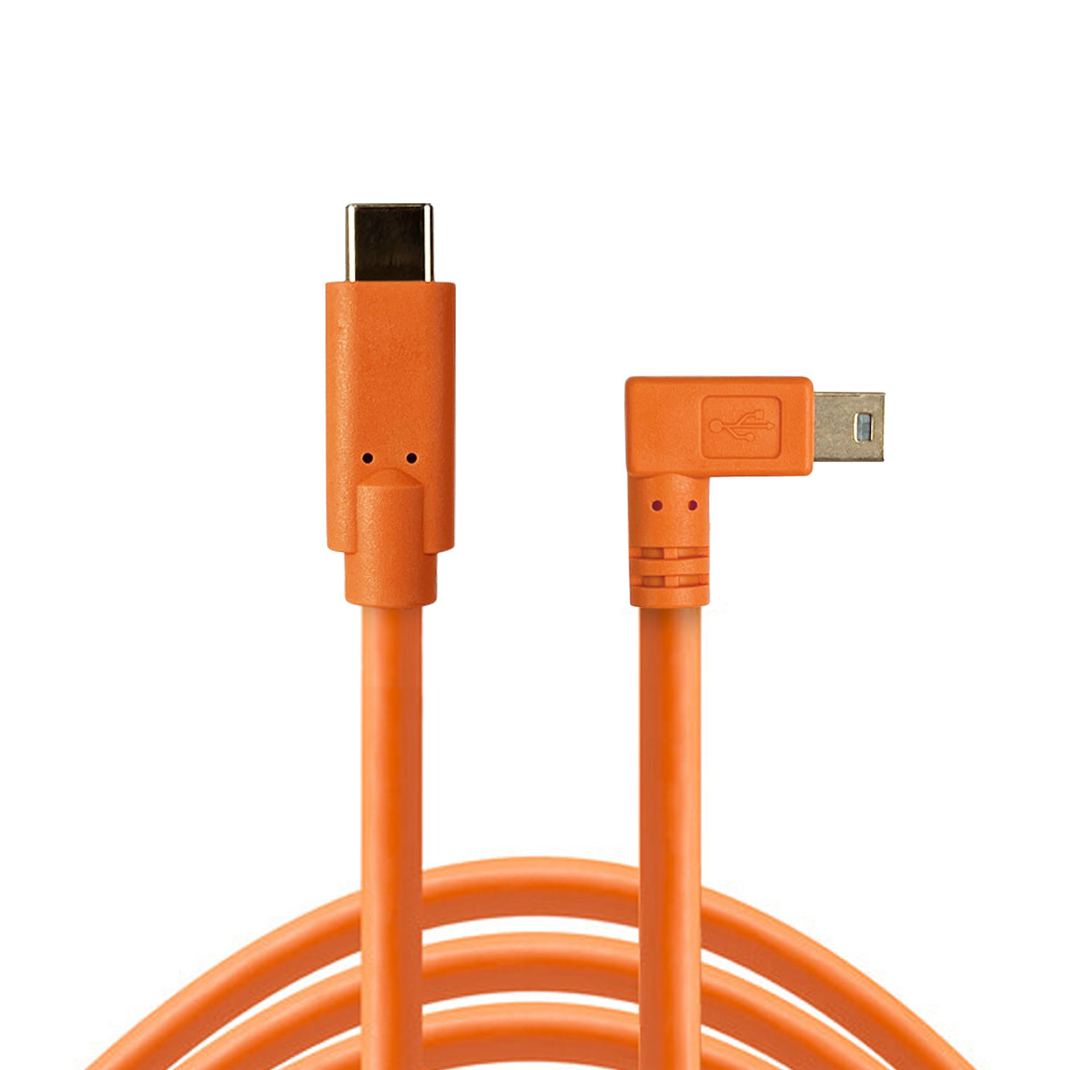 STUDIOMATE USB Type C to Mini 5 Pin Right Angle Orange Cable Connector 5 meters 5m