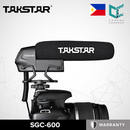 Takstar SGC-600 On-Camera Condenser Interview Microphone Mic 3-Level Gain Control SGC 600