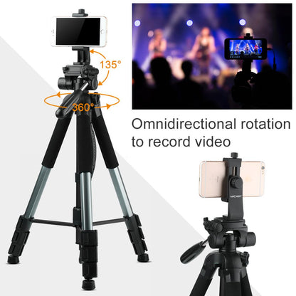 K&F Concept TM2624L 70inch Tripod with 3-Way Pan Tilt Head Gray