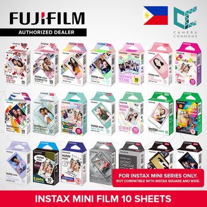 FUJIFILM Instax Mini Instant Film Multi-Color Pastel Gradient Macaron Black Contact Sheet Lavender Blue Pink Photo Slide 10 Sheets