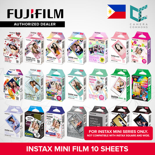 FUJIFILM Instax Mini Instant Film Multi-Color Pastel Gradient Macaron Black Contact Sheet Lavender Blue Pink Photo Slide 10 Sheets