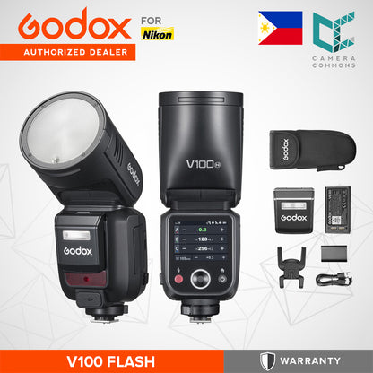 Godox V100 Flash for Nikon i-TTL 100W Round Head Design LED Touch Screen Controls V100N