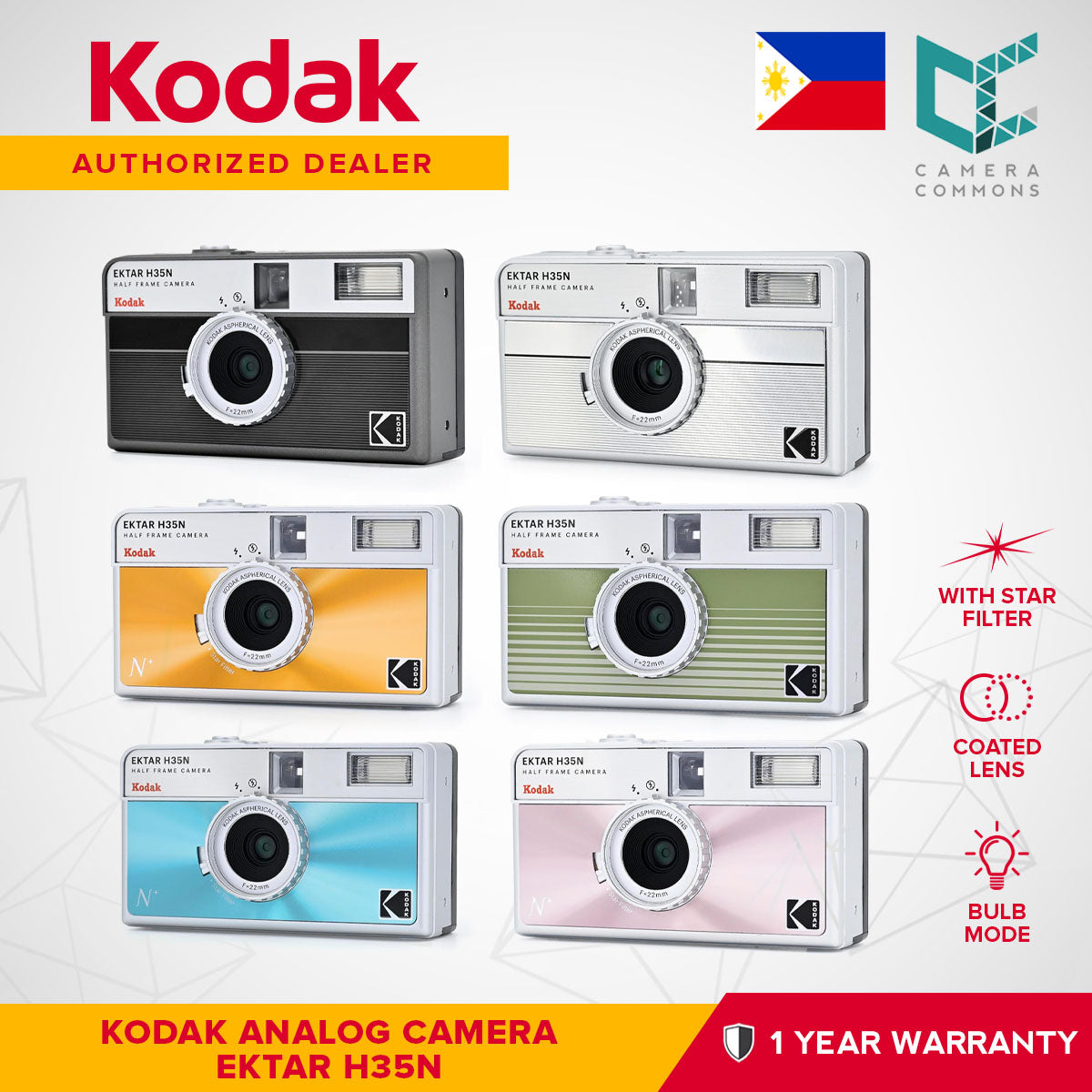 Kodak Ektar H35N 35mm Half-Frame Film Analog Camera