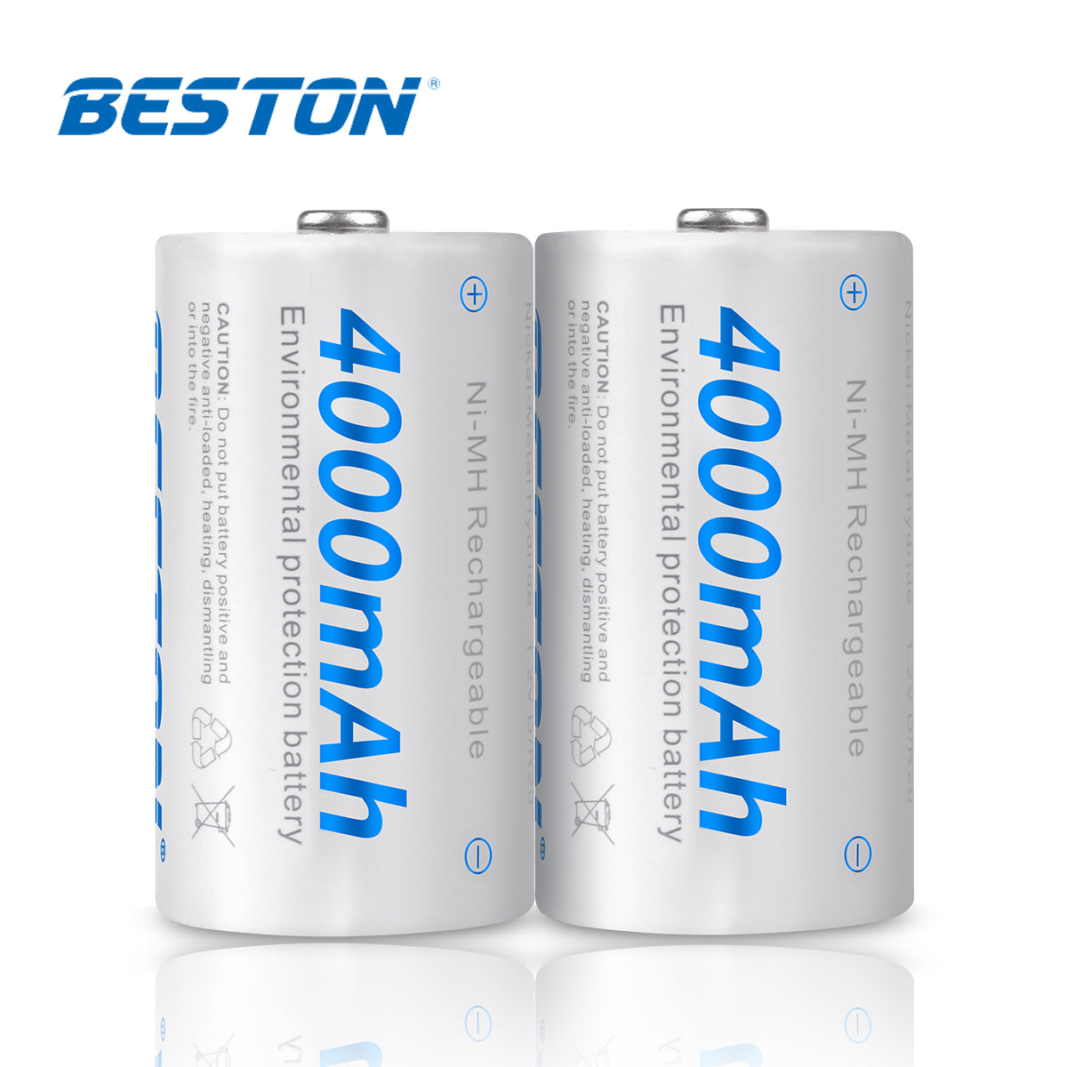 Beston Pack of 2pcs C size 4000mAh Rechargeable Battery
