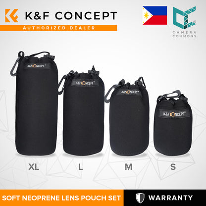 K&F Concept PH Soft Neoprene Lens Pouch Bag Case Set (S M L XL)