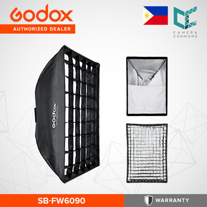 Godox SB-FW6090 FotoStudio Softbox Godox Speedlite Softbox 60x90 Rectangular Softbox Photography Light with Grid Bowens for Portrait Product Photography Studio Flash SB-FW 6090