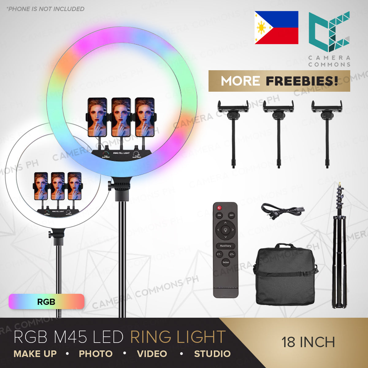 RL18 18 inch Ring Light Dual Tone RGB Ringlight Lighting for Vlog Beauty Photography RL-18 18 inches Version 2