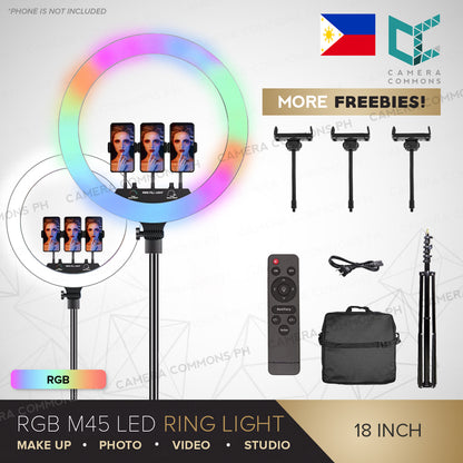 RL18 18 inch Ring Light Dual Tone RGB Ringlight Lighting for Vlog Beauty Photography RL-18 18 inches Version 2