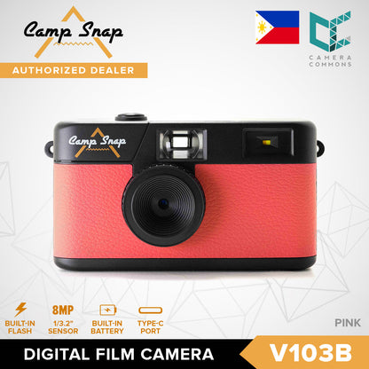 Camp Snap V103B / V105 Digital Film Camera 8MP Point and Shoot Vintage Photo Retro Screen Free with Flash Type C