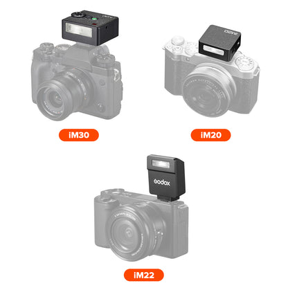 Godox iM20 iM22 iM30 Mini Manual Flash Shoe-Mounted Compact Portable Lightweight 6500K CCT