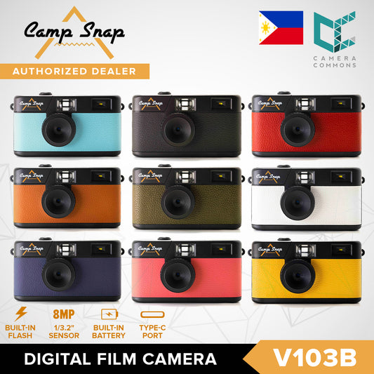 Camp Snap V103B / V105 Digital Film Camera 8MP Point and Shoot Vintage Photo Retro Screen Free with Flash Type C
