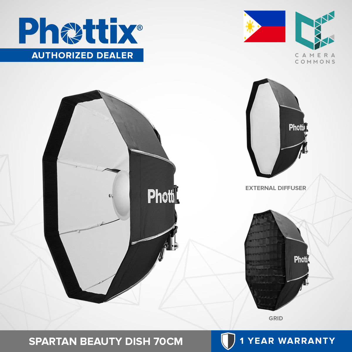 Phottix Spartan Beauty Dish Softbox 70cm 28 inches White PH82741