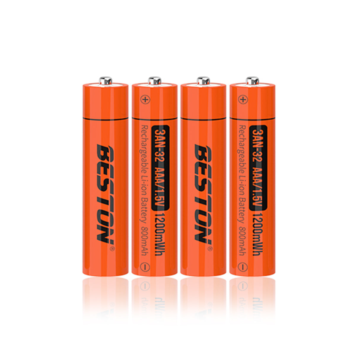 Beston 4pcs AAA 1.5V 1200mWh 3AN-32 Li-ion Rechargeable Batteries