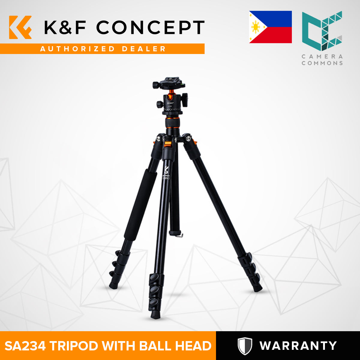 K&F Concept SA234 DSLR Aluminum Camera Tripod with Ball Head KF09.080V1