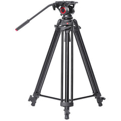 Miliboo MTT606A MTT606B Professional Aluminum Carbon Fiber Video Tripod with Fluid Head and Mid-Level Spreader Heavy Duty