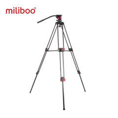 Miliboo MTT602A Professional Aluminum Video Tripod with 65mm Fluid Head and Mid-Level Spreader