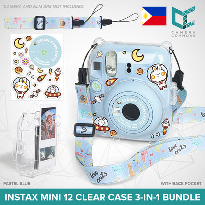 Clear Glitter Case for Fujifilm Instax Mini 11 Mini 12 Camera Transparent Protective Crystal Cover