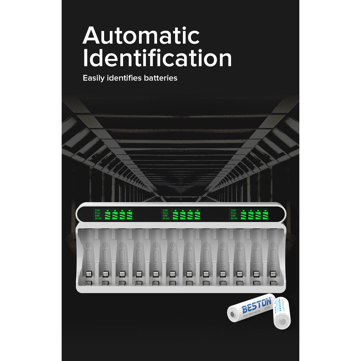 Beston C9025 LED C9025L Smart LCD 12 Bay Charger for Ni-MH AA AAA Battery