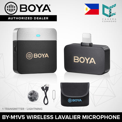 BOYA BY-M1V Wireless Lavalier Microphone System for Cameras and Smartphones BY-M1V1 BY-M1V3 BY-M1V5