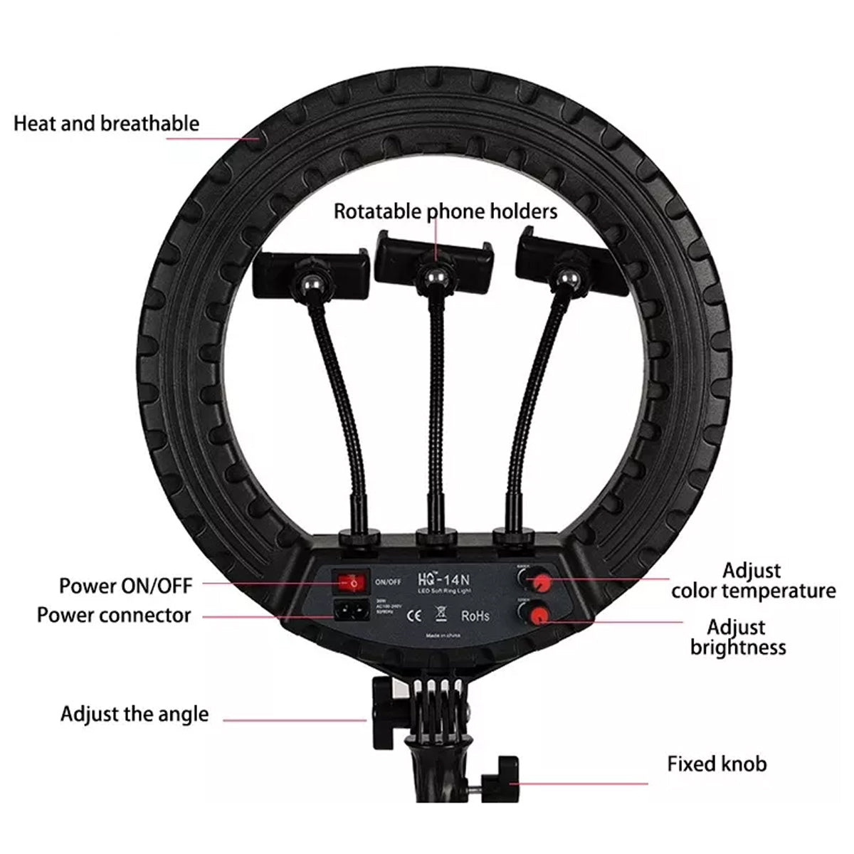 CLEARANCE Studiomate HQ-14N LED Ring Light 14"