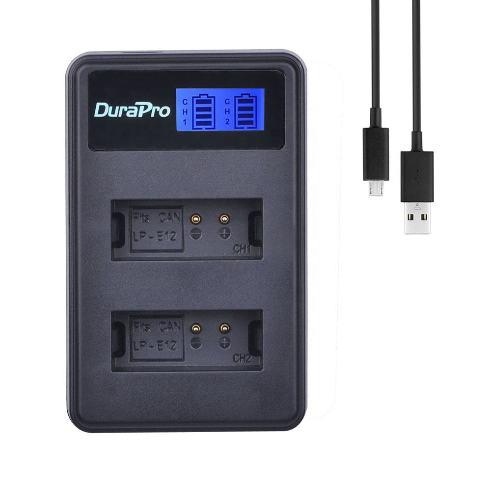 DuraPro 1pc LP-E12 LPE12 LP E12 Rechargeable Battery Charger+ USB Cable for Canon EOS