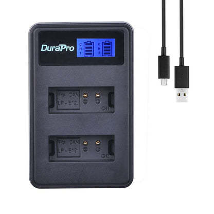DuraPro 1pc LP-E12 LPE12 LP E12 Rechargeable Battery Charger+ USB Cable for Canon EOS