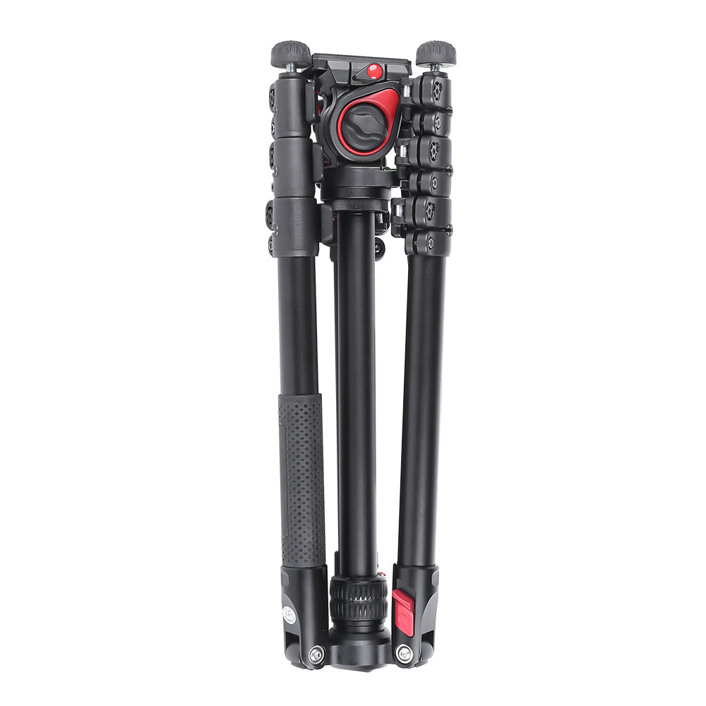 Miliboo MUFA-BK Aluminum Travel Tripod Kit with Fluid Head Flip Lock