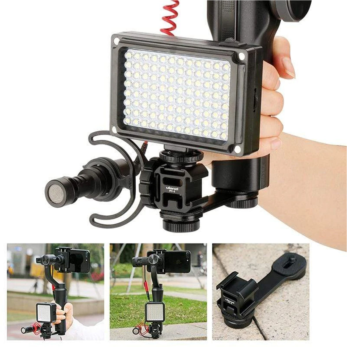 Ulanzi PT-3 Hot Shoe Mount for Smooth 4 Q Gimbal BY-MM1 Mini Video Led Light Tripod Kit PT3