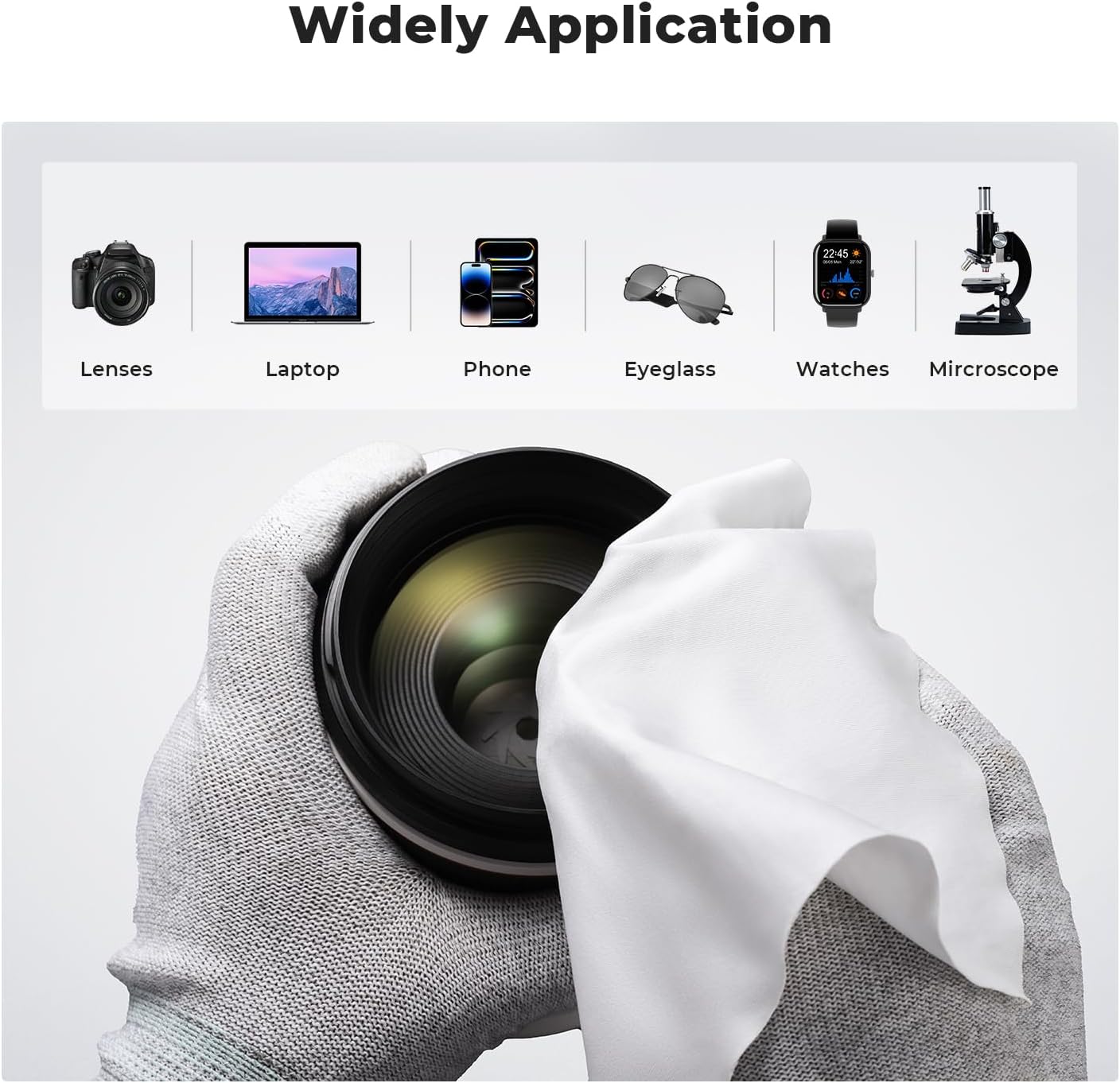 K&F Concept 15x15cm Microfiber Cleaning Cloth Kit White 20pcs Pack Clean Equipment 1615