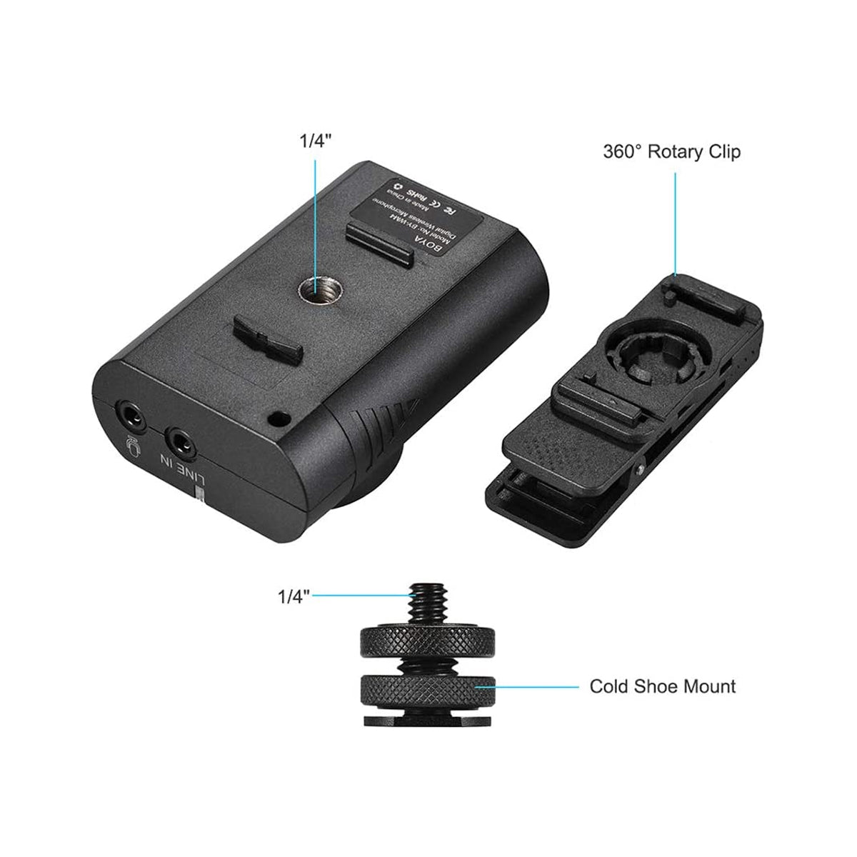 BOYA BY-WM4 Mark II Wireless Microphone System(Transmitter + Receiver) with Hard Case Compatible with DSLR Camera Camcorder Smartphone PC Tablet Sound Audio Recording Interview