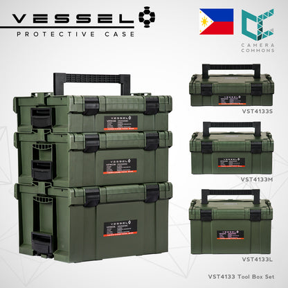 VESSEL VST4133S Small Hard Case Tool Box For Hardware Tools and Equipment VST4133 Stackable