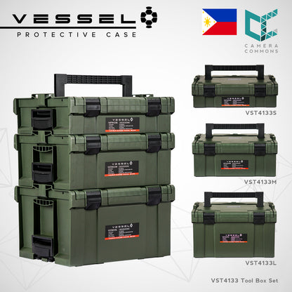 VESSEL VST4133S Small Hard Case Tool Box For Hardware Tools and Equipment VST4133 Stackable