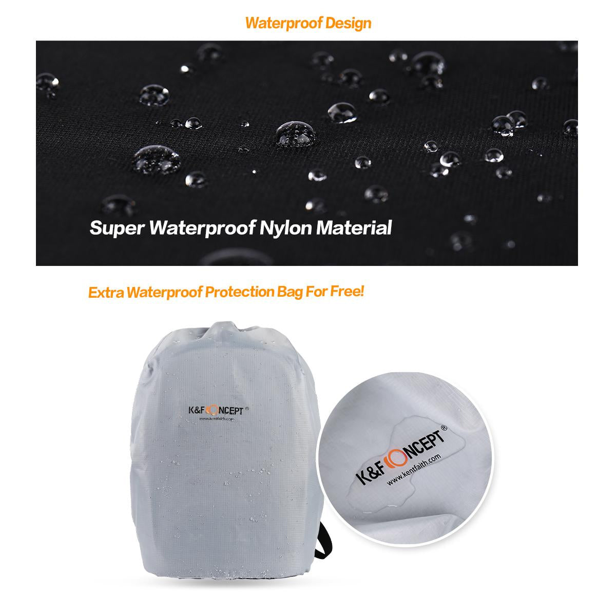 K&F Concept Nylon DSLR Camera Backpack for DSLR Mirrorless Camera Travel Photography Bag - KF13.026 CITYPAK MEDIUM