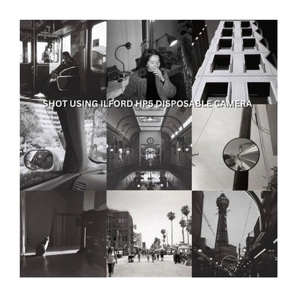 ILFORD Harman HP5 Plus Black and White Disposable Camera 27 Exposures 400 ISO 35mm Film Format Built-In Flash for Point and Shoot Photography