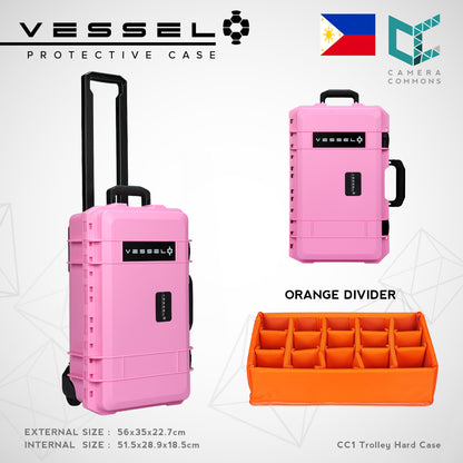 VESSEL CC1 Trolley Hard Case Camera Photography Equipment Case (Pink)
