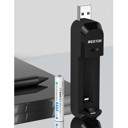 Beston 2pcs 4A AAAA 1.2V Battery + 1pc USB Battery Charger for AA/AAA/AAAA Set