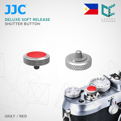 JJC SRB Deluxe Shutter Button Grey-Red / Soft Shutter Release (SRB-GR RED)