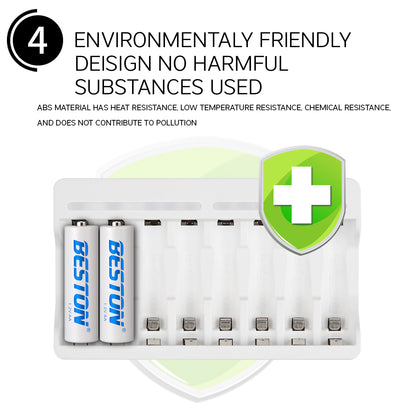 Beston C8003B 8-Bay Battery Charger for AA / AAA Rechargeable Battery BST-C8003