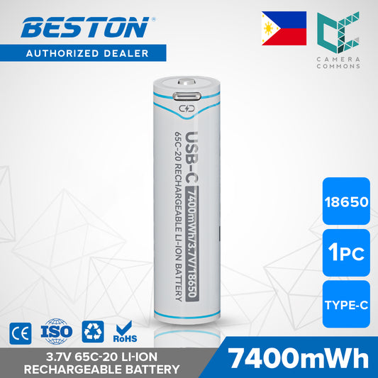 Beston 18650 3.7V 7400mwh 2000mah Rechargeable Lithium Ion Battery Li-ion Type C 65C-20