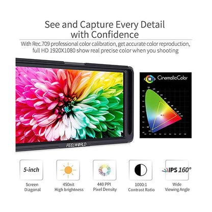 FEELWORLD T7 7 Inch IPS 4K HDMI Camera Field Monitor LCD Video Assist Full HD for DSLR Mirrorless